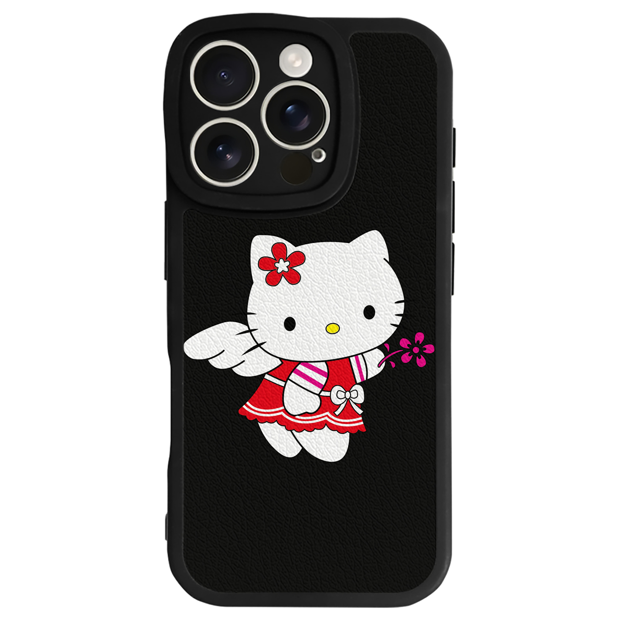 （画像用） Hello Kitty ハローキティ 【iPhone 16シリーズ対応】シリコンスマホケース（レザー調） 材質：シリコン